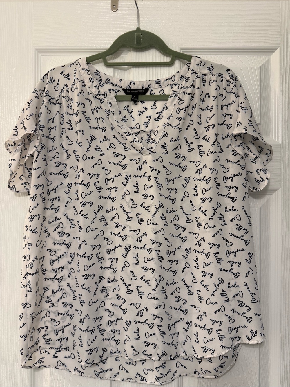 Banana Republic Blouse - White/Navy -